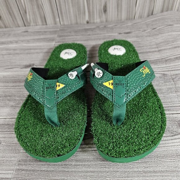 Reef Mulligan II Green Sandals - Golf Ball Turf Thong Shoes - Men\'s Size 9 - NEW main image 8